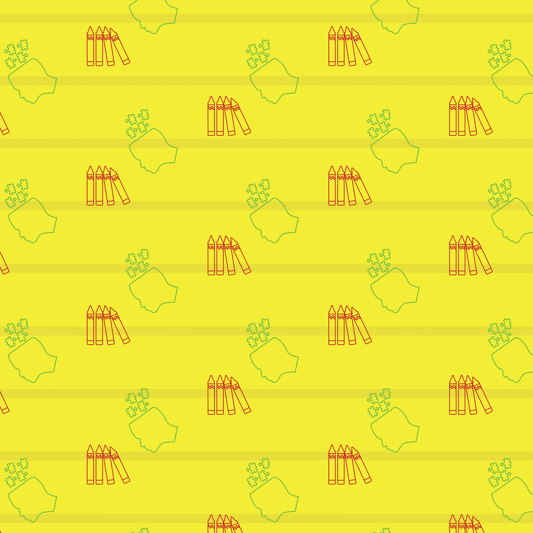 Colorful Pattern on Yellow Transparent Background Design