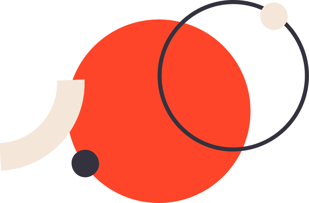 Abstract Orange and Cream Geometric Composition on Transparent Background