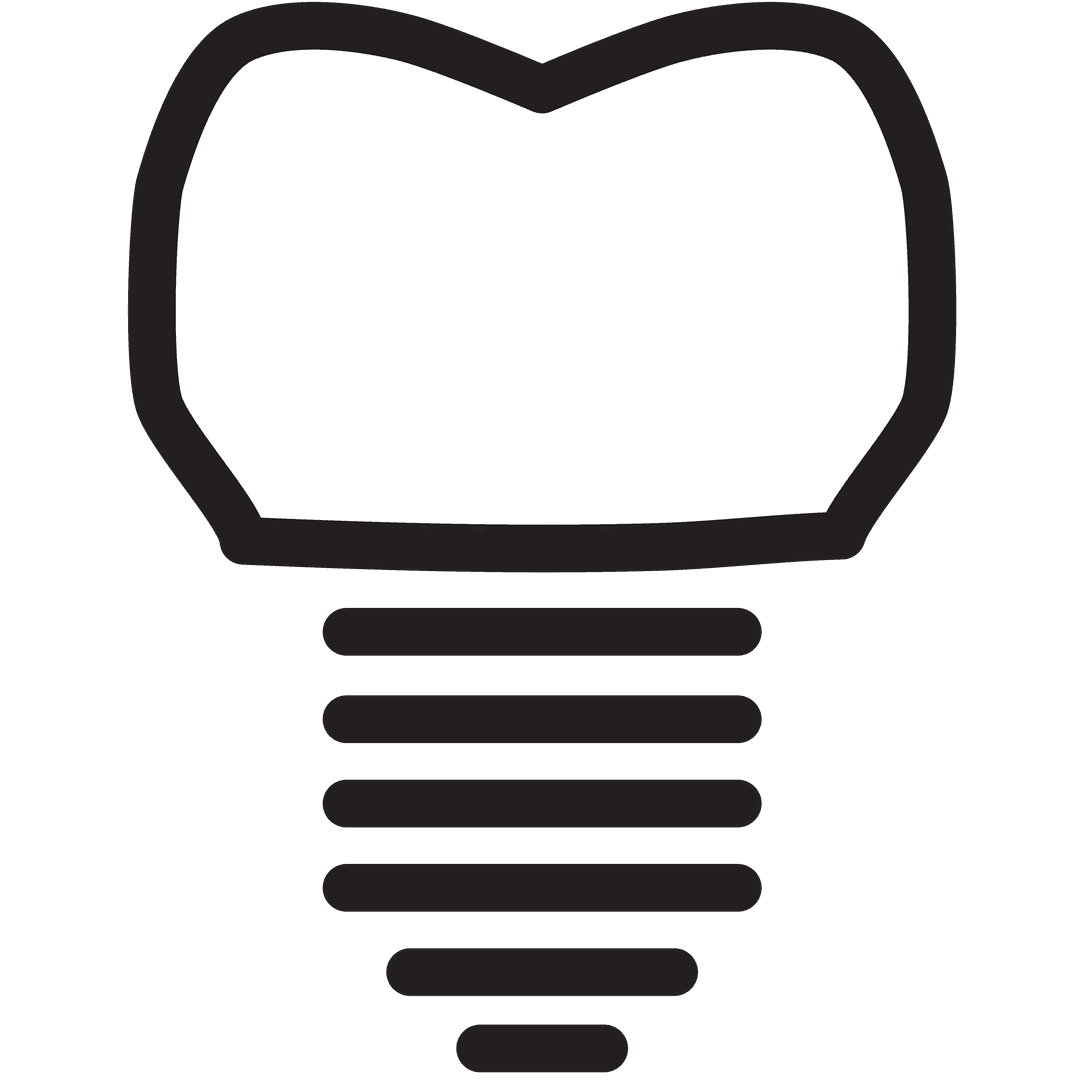 Transparent Black and White Dental Symbol with a Screw Pattern