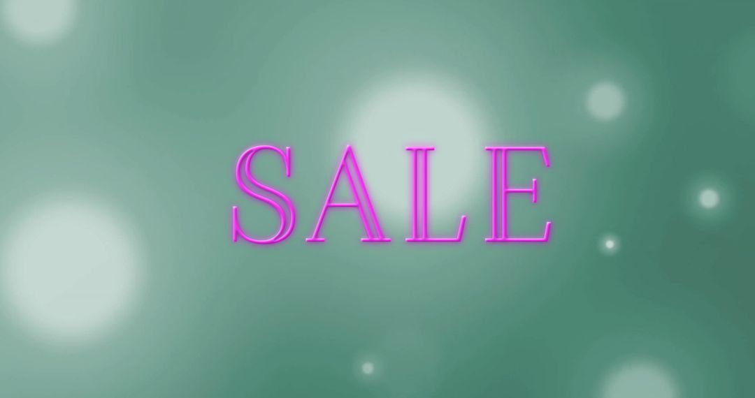 Digital Retro Sale Text with Green Light Spot Background