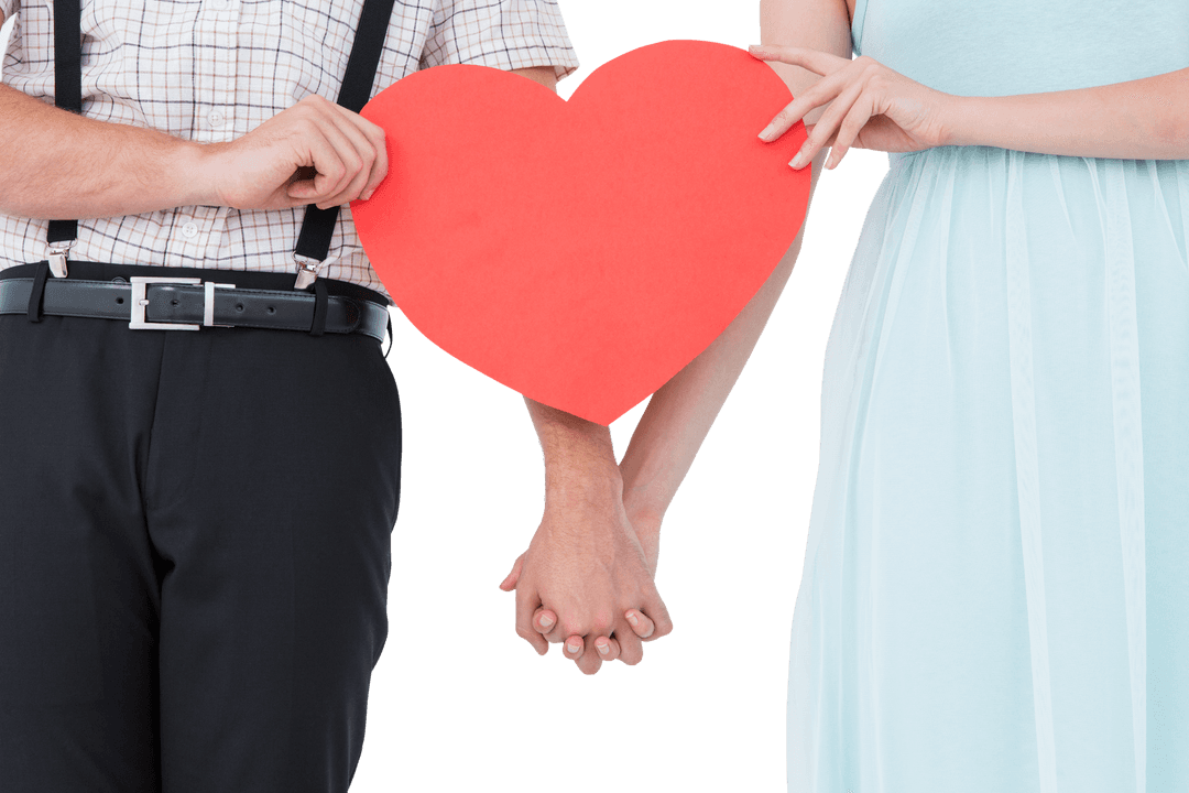 Transparent Photo of Couple Holding Hands with Red Heart Card - Download Free Stock Images Pikwizard.com