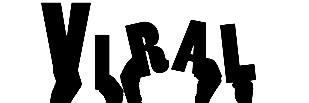 Hands Holding Viral Text Illustration with Transparent Background