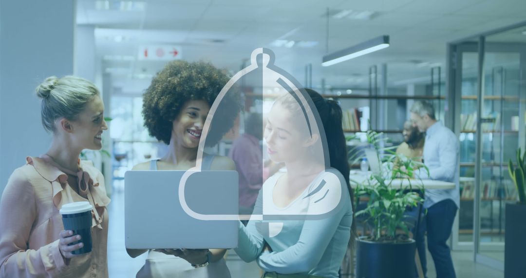Female Professionals Collaborating in Modern Office Workspace