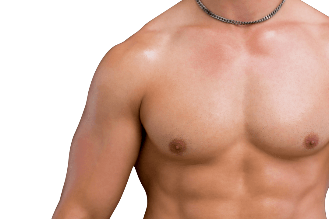 Muscular Male Torso on Transparent Background for Fitness Concepts