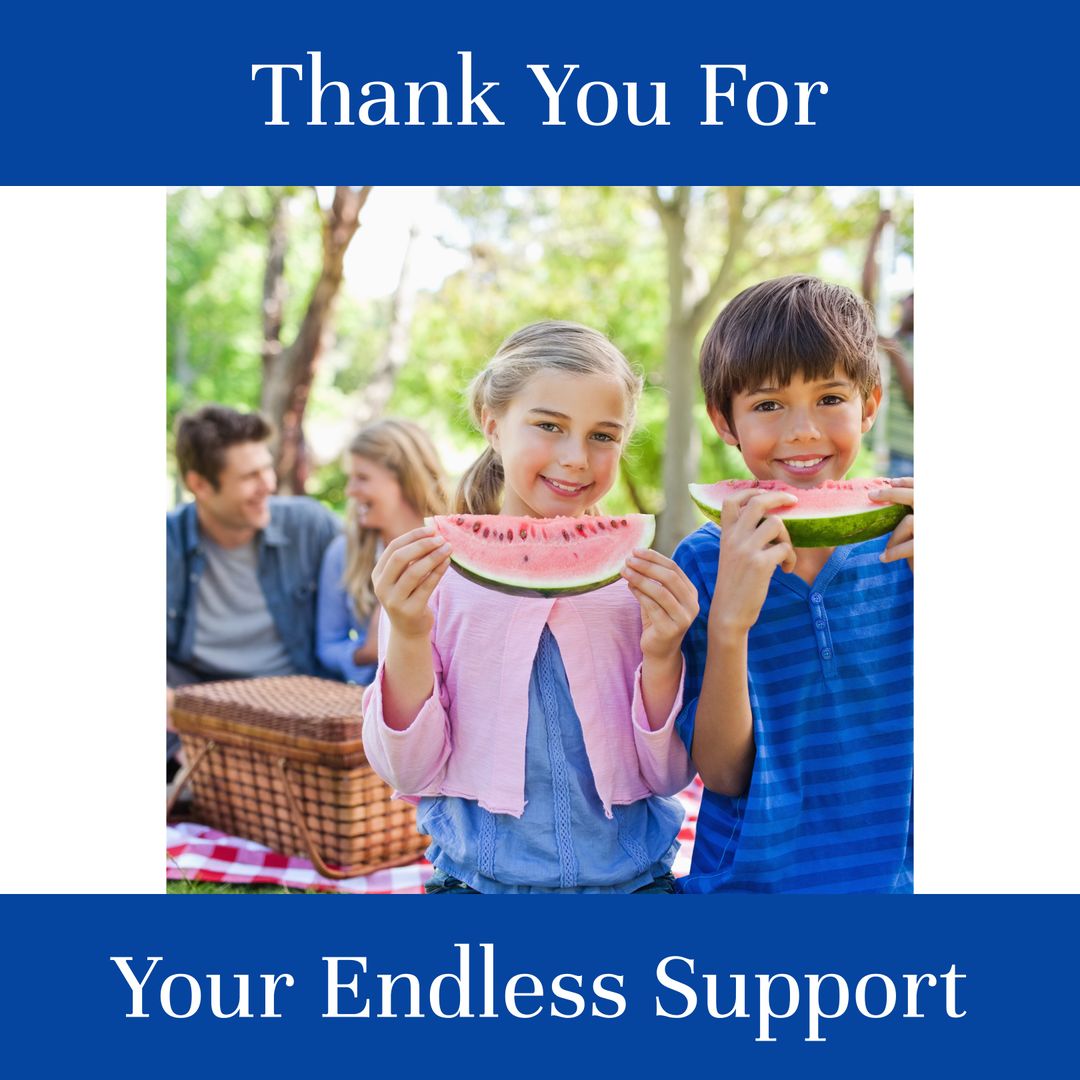 Cheerful Family Picnic Outdoors on Sunny Day