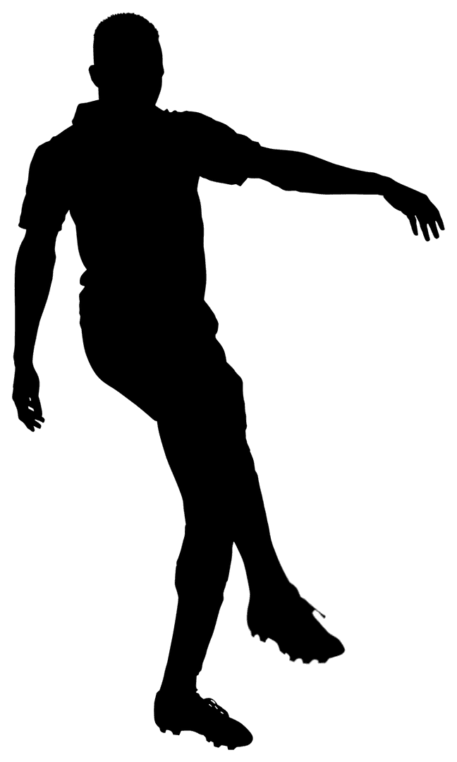 Transparent Silhouette of Male Football Player Jumping Dynamically