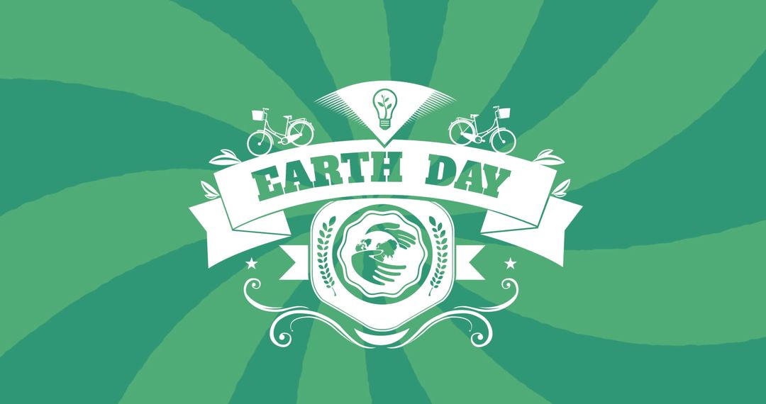 Earth Day Eco-Friendly Design on Swirling Green Background