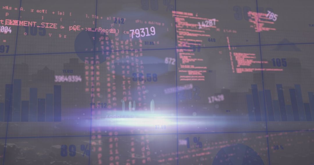 Digital Data Visualization with Cityscape Overlay