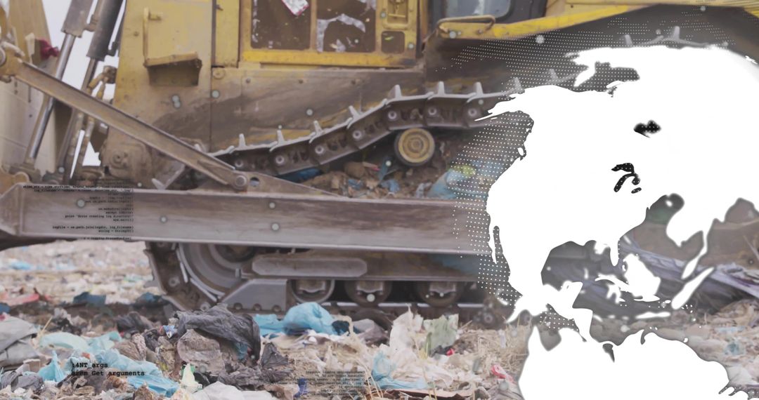 Bulldozer in Landfill for Environmental Impact and Recycling Industry