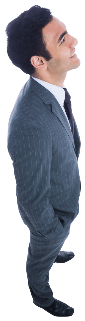 Confident Smiling Businessman Standing Isolated Transparent