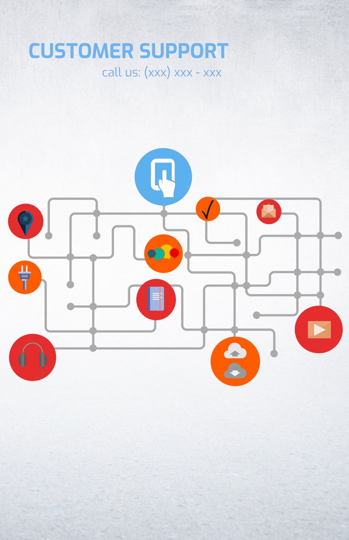 Customer Support Template with Service Icon Connections - Download Free Stock Images Pikwizard.com
