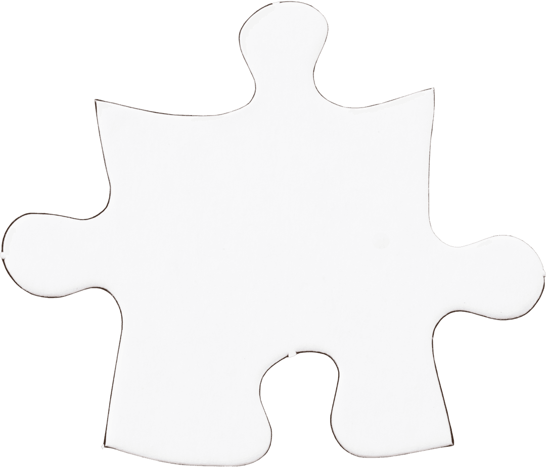 Transparent Jigsaw Puzzle Piece with Copy Space