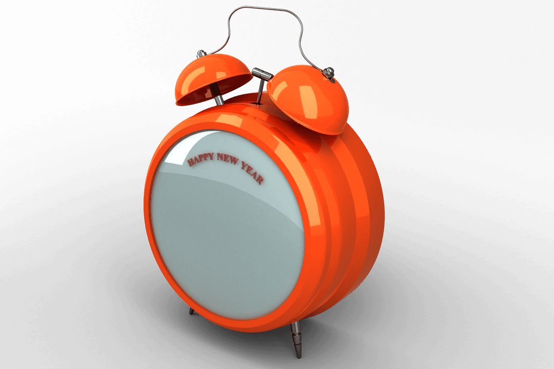 Transparent Retro Alarm Clock Celebrating New Year