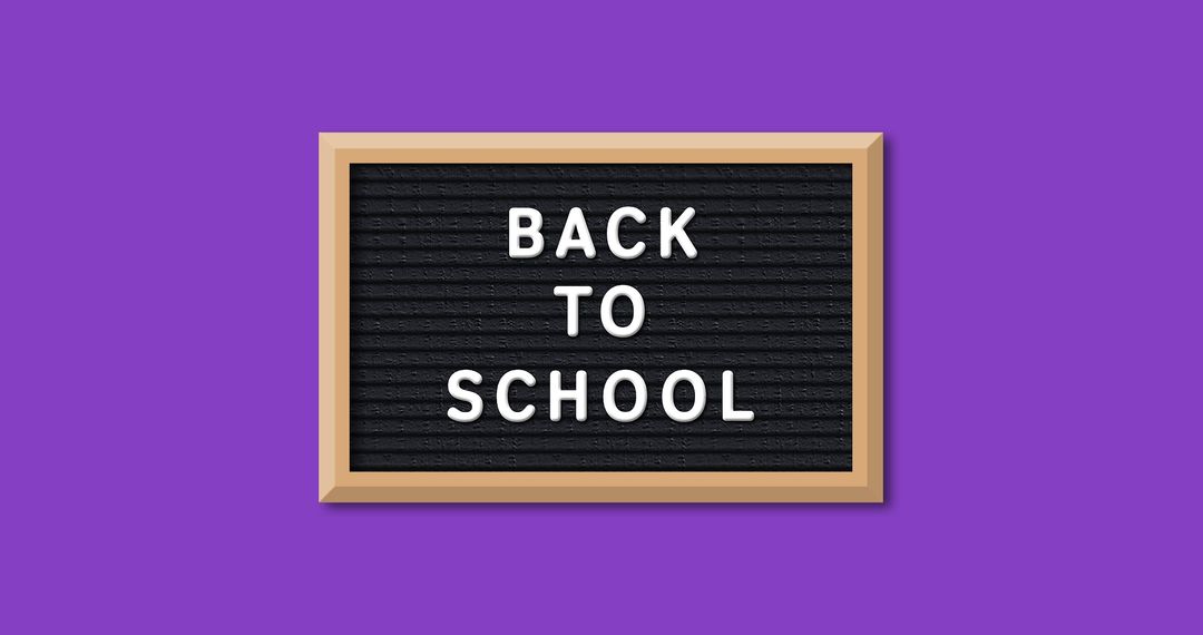 Back to School Letterboard on Purple Background - Free Images, Stock Photos and Pictures on Pikwizard.com