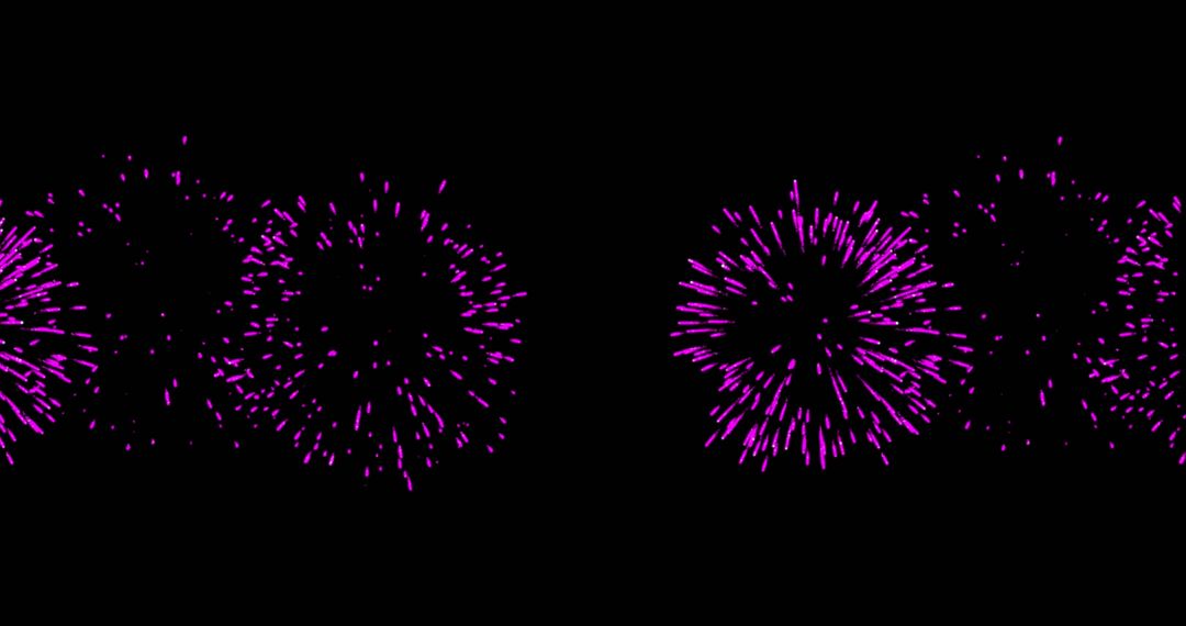 Vibrant Pink Fireworks Exploding in Night Sky