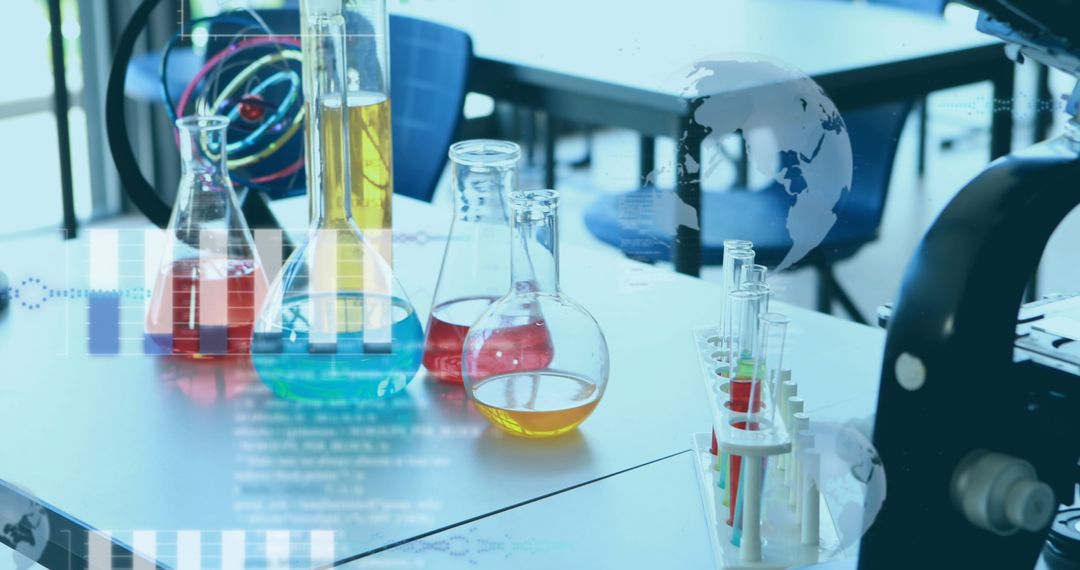 Innovative Laboratory Setting with Digital Interface Overlay