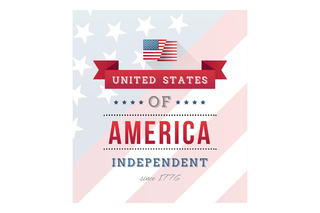 United States Independence Banner with Transparent Background