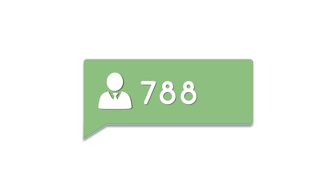 Social Media Follower Count Growth Icon on Green Chat Box
