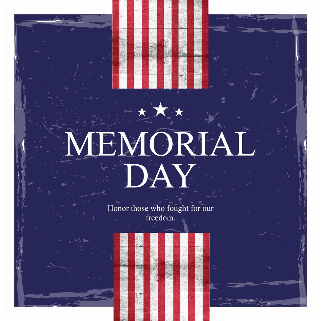 Memorial Day Remembrance with USA Flags - Download Free Stock Templates Pikwizard.com