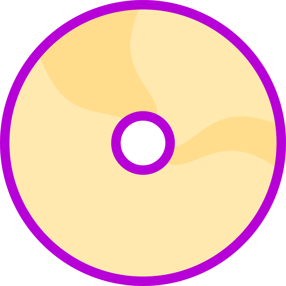 Flat Disc Design with Magenta Trim on Transparent Background