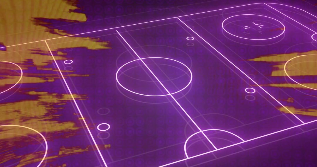 Neon Sports Field Diagram in Futuristic Digital Grid