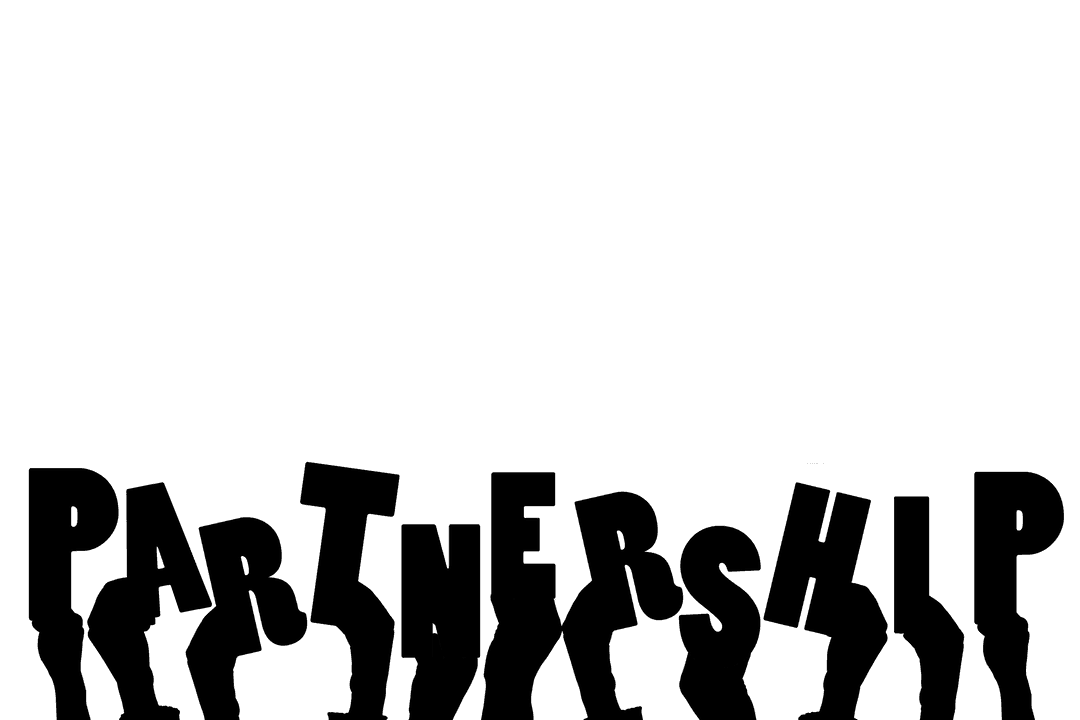 Hands Cradling Partnership Message on Transparent Background