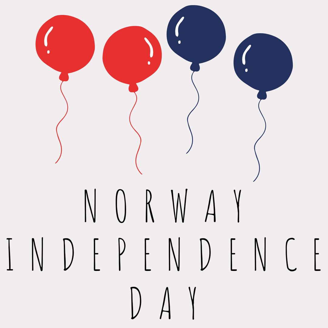 Norwegian Independence Day Balloons with Patriotic Message