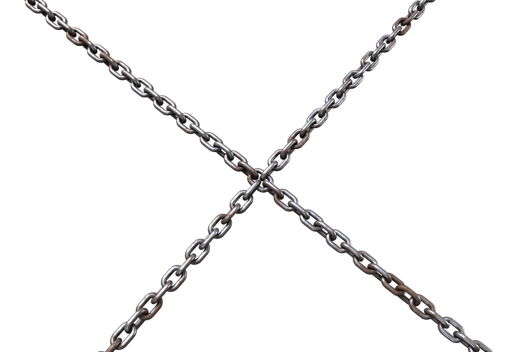 Crossed Metallic Chains Creating Transparent X Shape - Download Free Stock Images Pikwizard.com