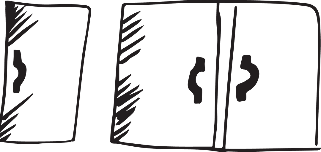 Minimalistic Transparent Black Door Vector Illustration