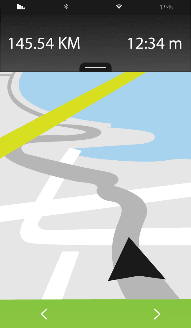 Digital Illustration of GPS Navigation Interface on Transparent Background