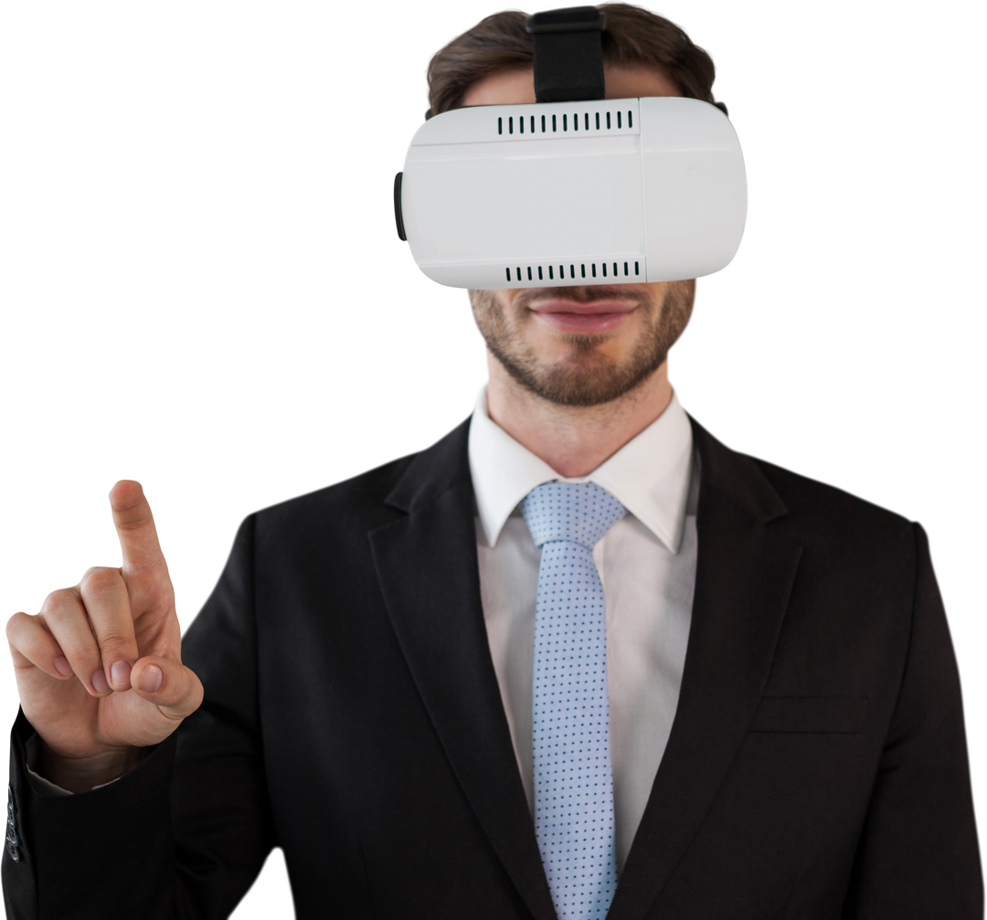 Transparent Businessman in Suit Precise Gesture Virtual Reality - Download Free Stock Images Pikwizard.com