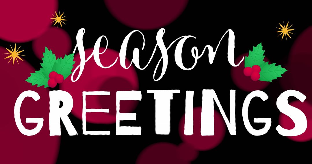 Festive Christmas Greetings Text on Red and Black Background