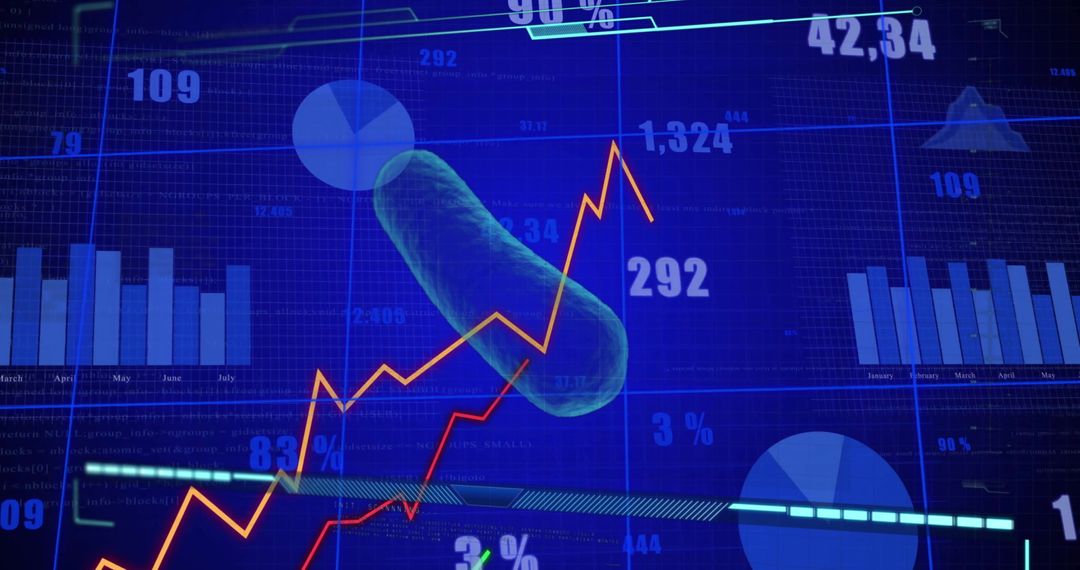 Futuristic Digital Interface with Data Visualization and Graphics