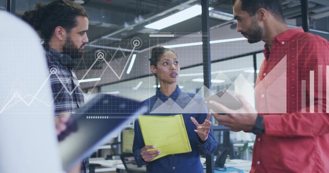 Team Analyzing Data Visualizations for Business Solutions