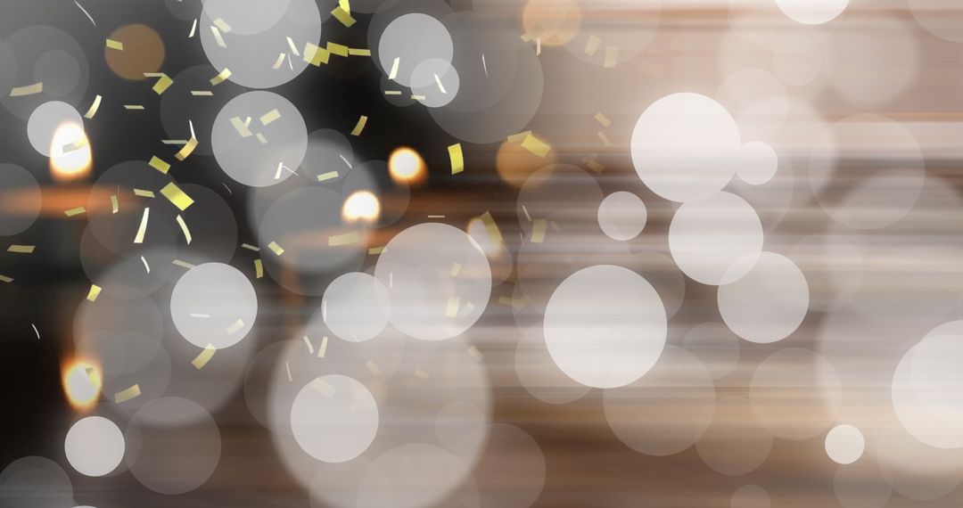 Abstract Light Spots and Embracing Celebration with Confetti