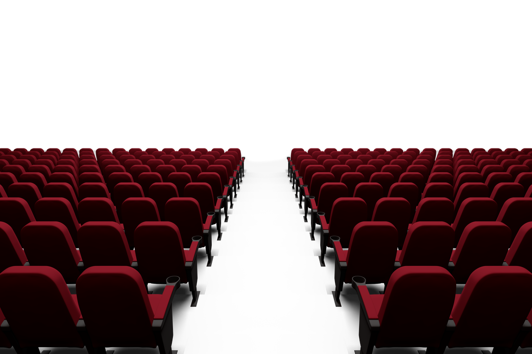 Empty red cinema seats with copy space on transparent background - Download Free Stock Images Pikwizard.com