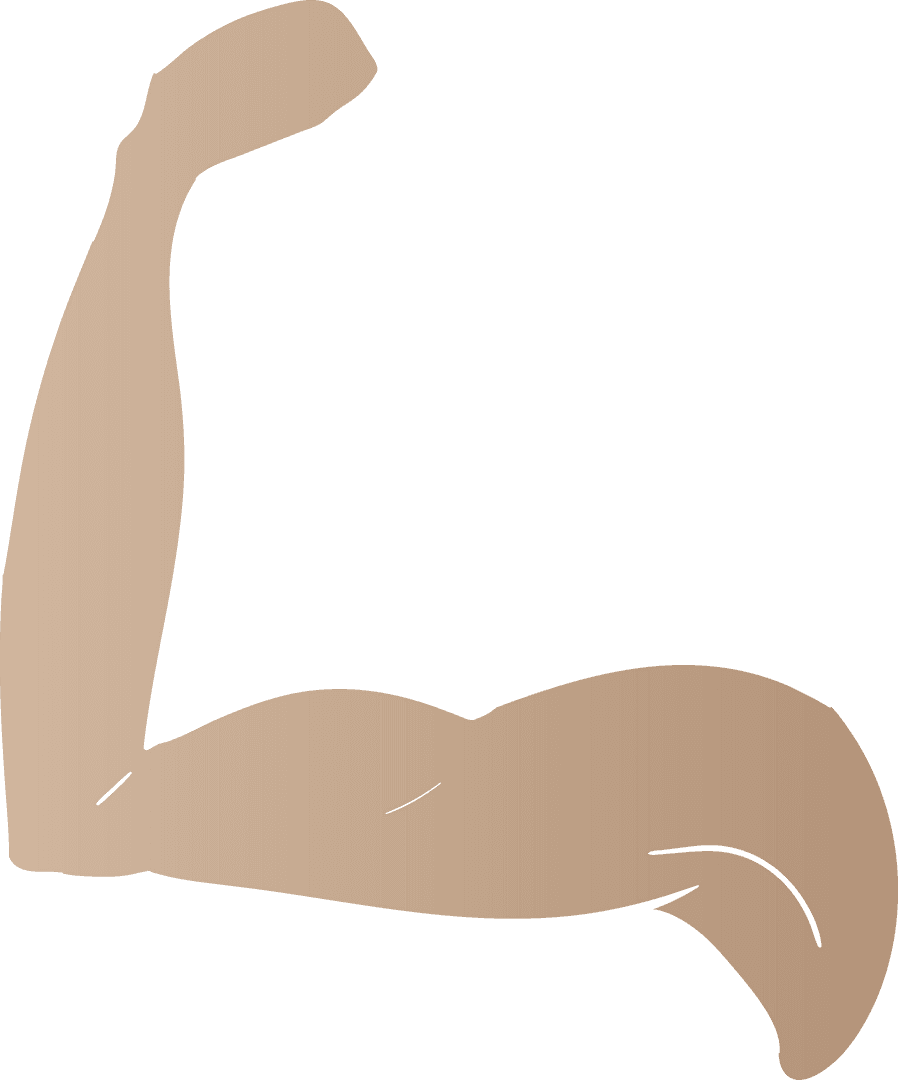 Transparent Vector of Flexing Arm Showcasing Strength