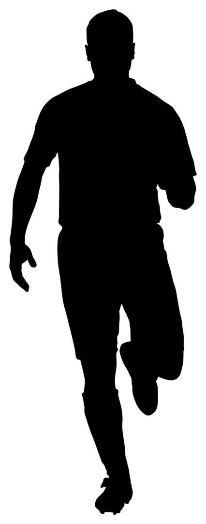 Silhouette Athlete Running Transparently on White