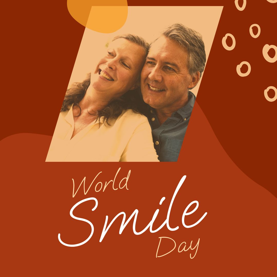 Smiling Mature Couple Celebrating World Smile Day in Warm Tones
