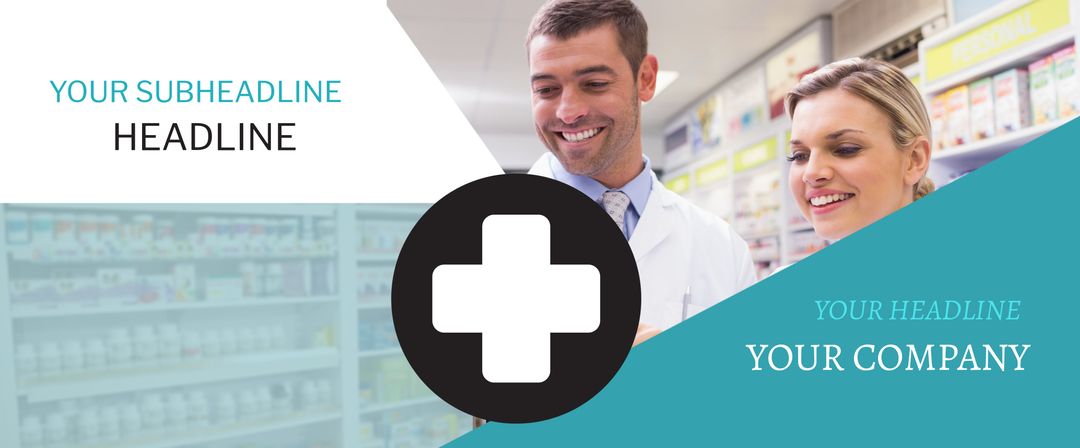 Pharmacy Banner with Pharmacist and Customer for Healthcare Promotion - Download Free Stock Templates Pikwizard.com