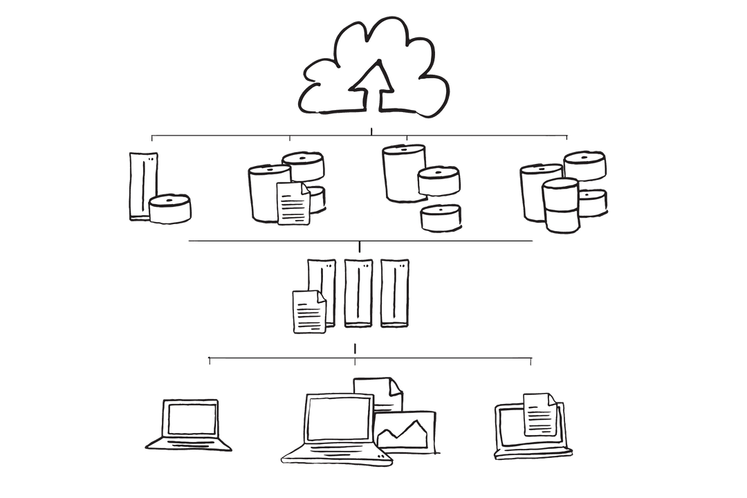 Transparent Cloud Communication Concept Illustration on White Background