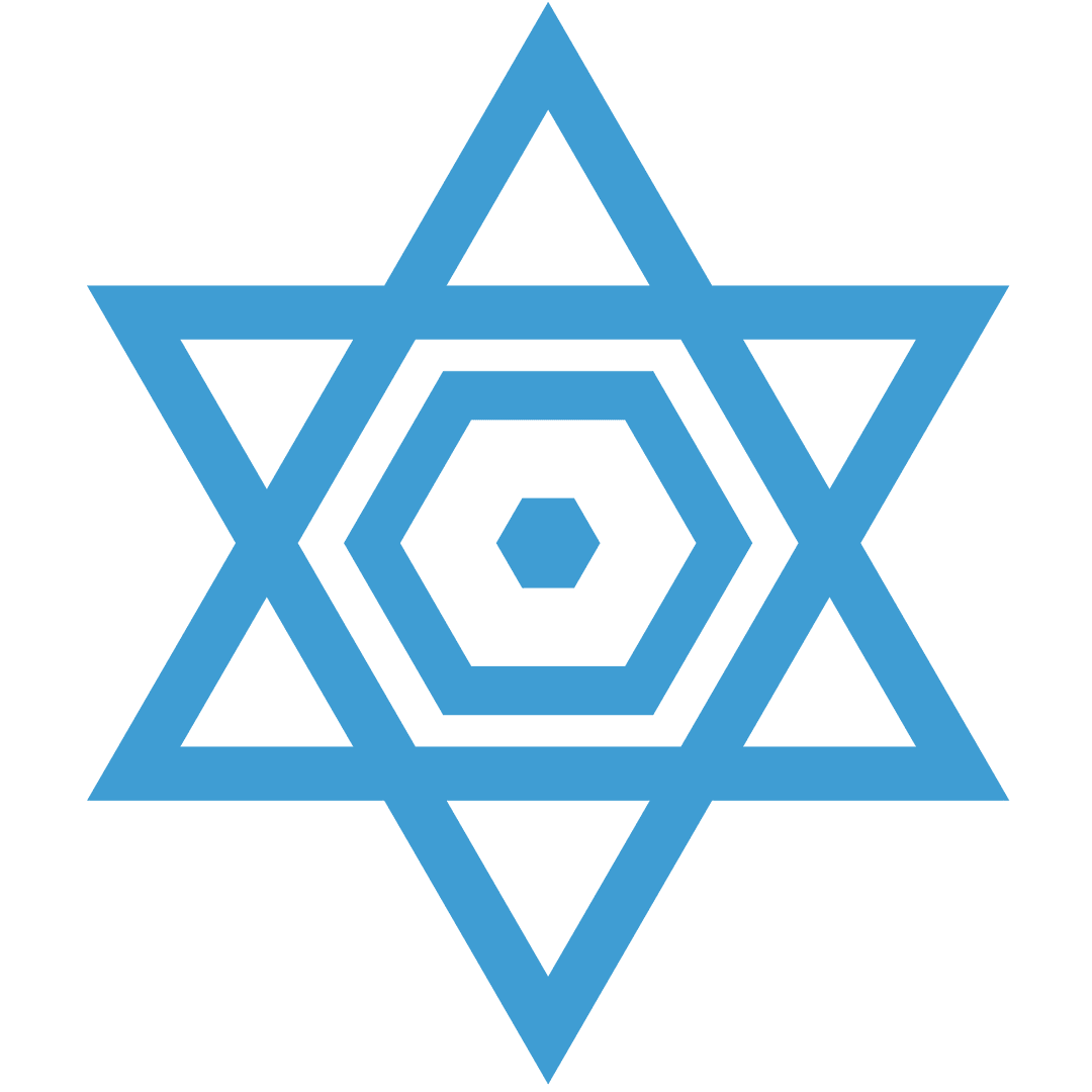 Blue Abstract Star Design on Transparent Background