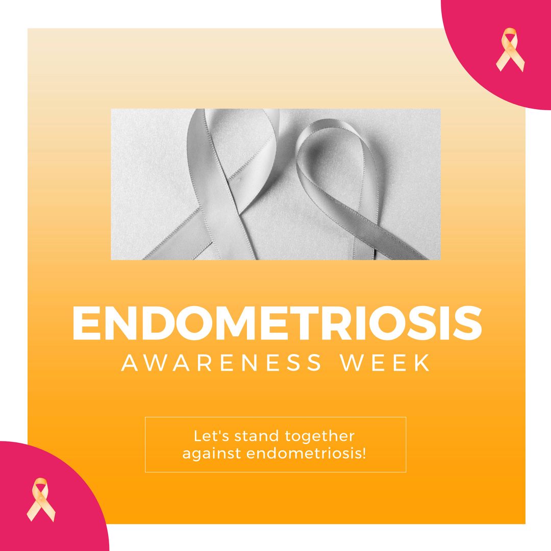 Endometriosis Awareness Week Banner with Ribbons