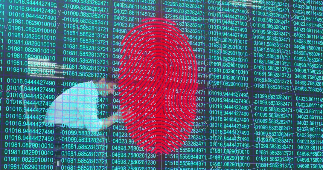 Fingerprint Encryption and Data Analysis Concept