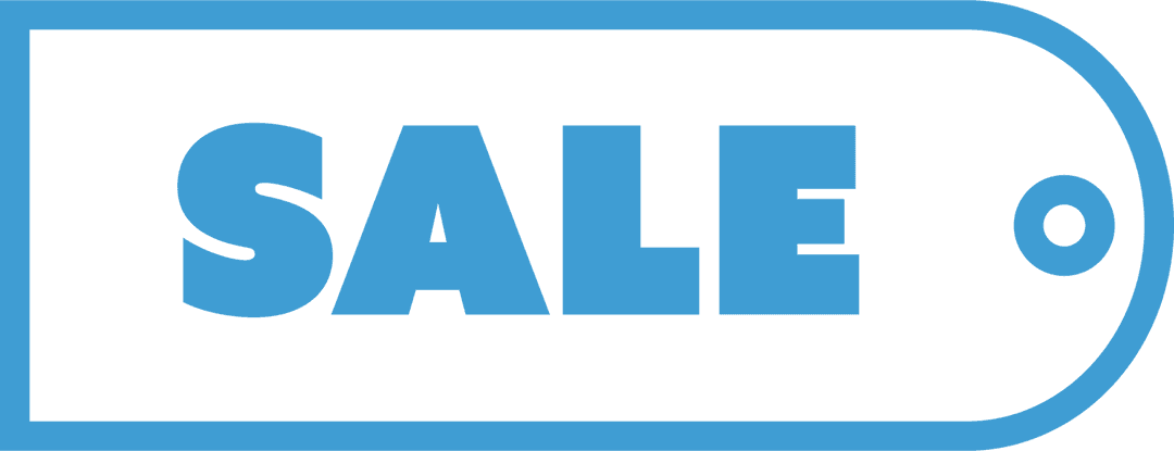 Blue Sale Tag on Transparent Background