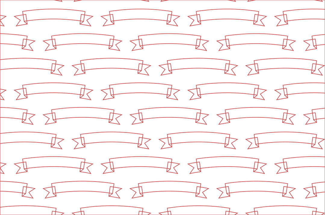 Seamless Pattern of Red Ribbon Banners on Transparent Background