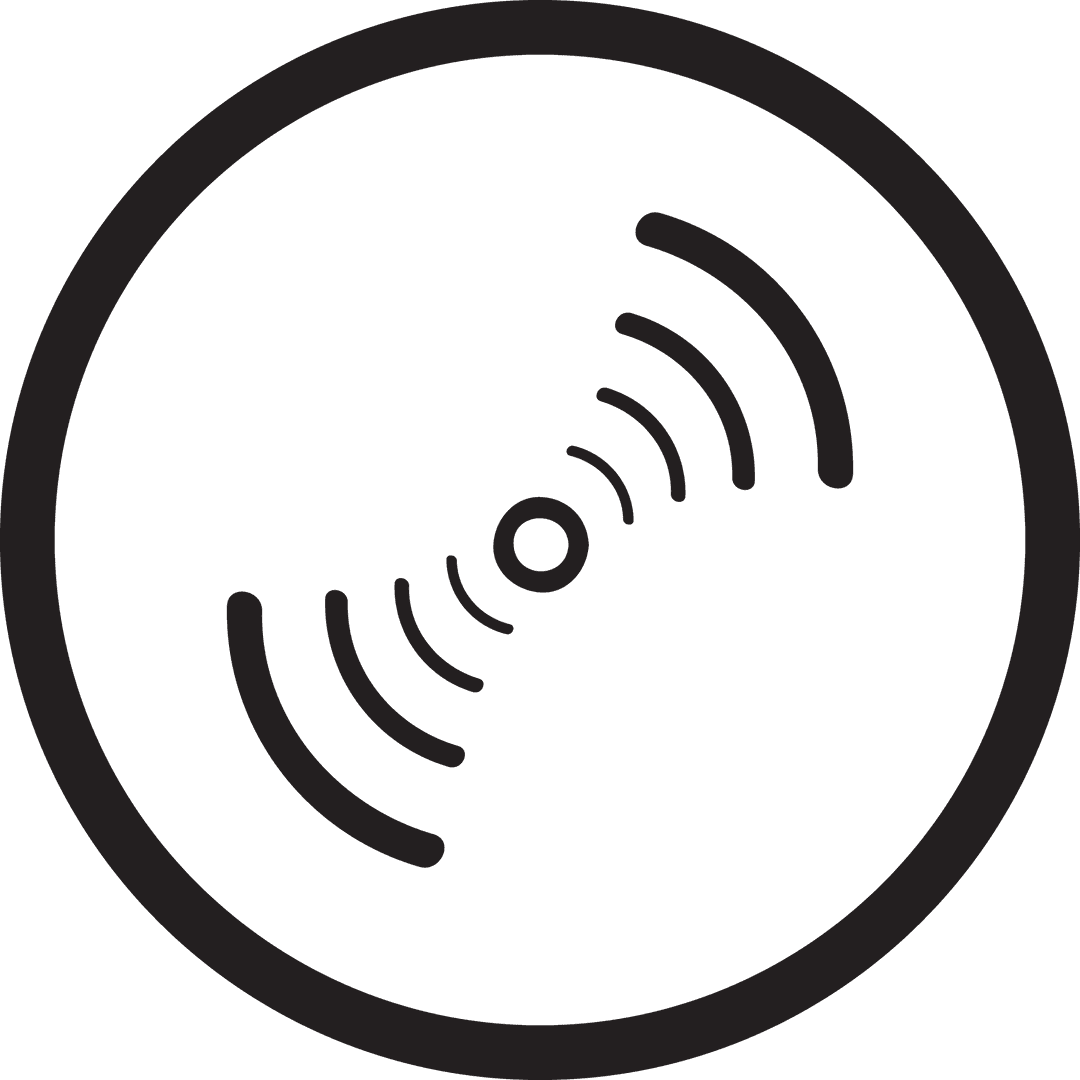 Transparent Media Connection Icon with Sound Waves