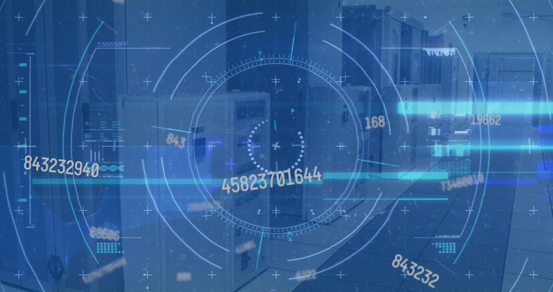 Digital Data Processing Over Empty Modern Office