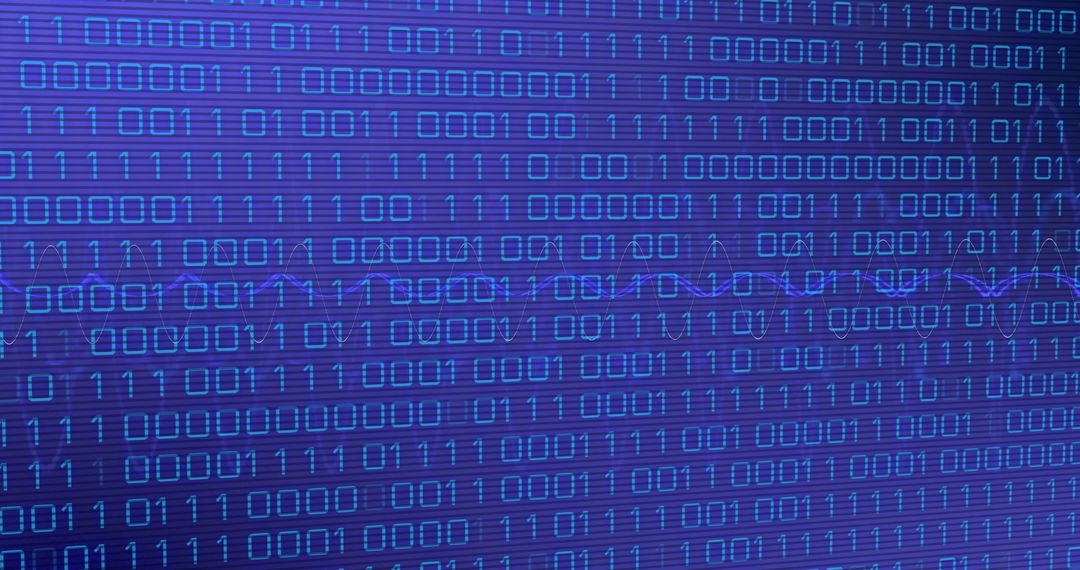 Binary Code Overlaying DNA Strand Conceptual Imagery