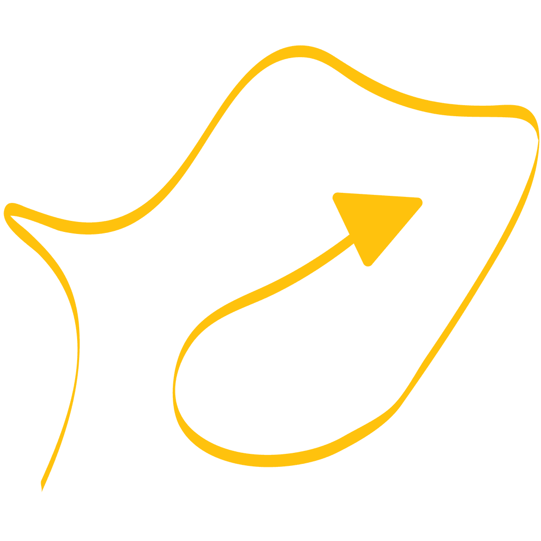 Yellow Arrow Icon Traveling Across Transparent Background